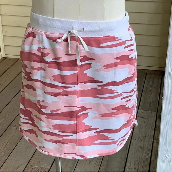 Talbots Camo Classic French Terry Skirt XL Pink Athleisure Fleece Athletic - Picture 3 of 10